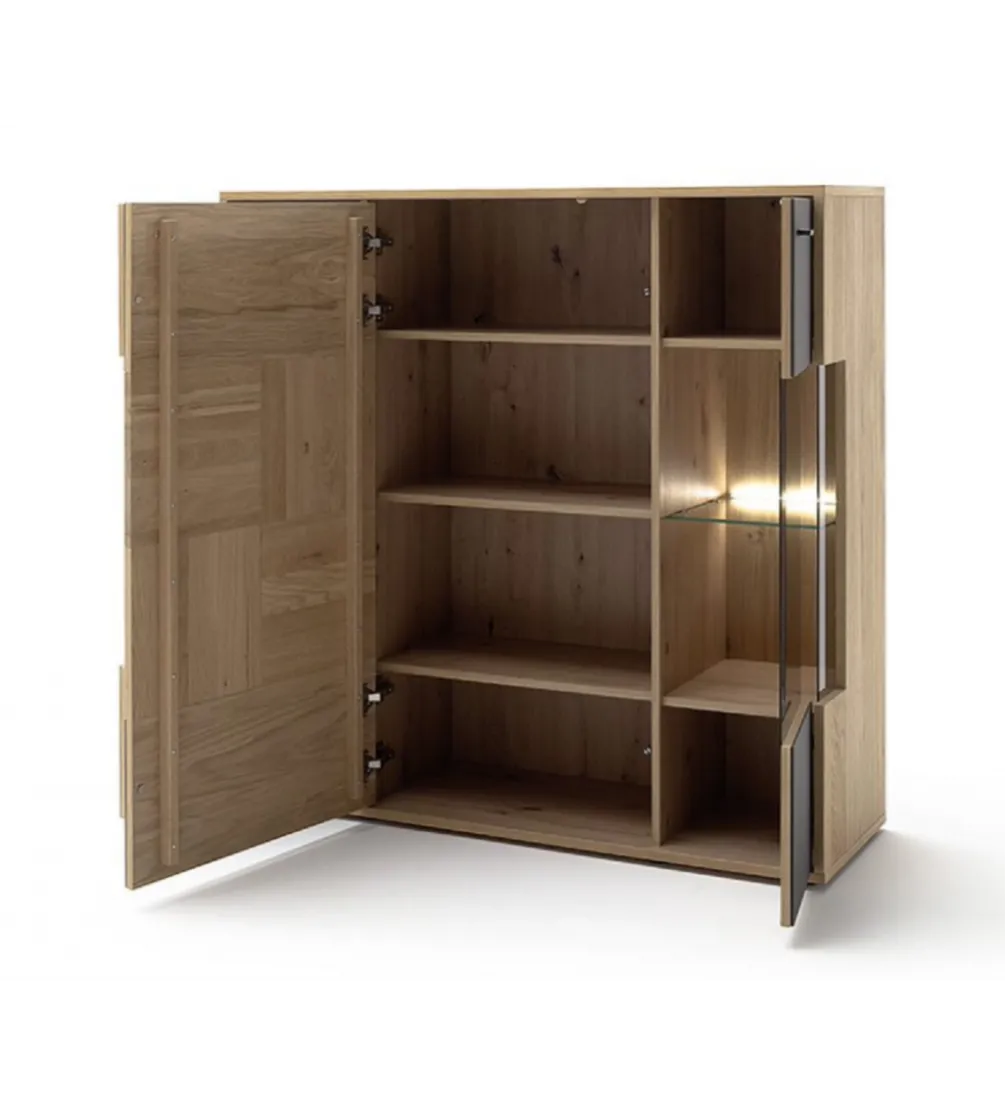 Komoda VALENCIA 124 cm antracytowo naturalna