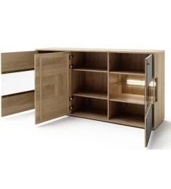 Komoda VALENCIA 184 cm antracytowo naturalna