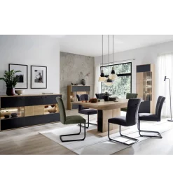Komoda VALENCIA 184 cm antracytowo naturalna