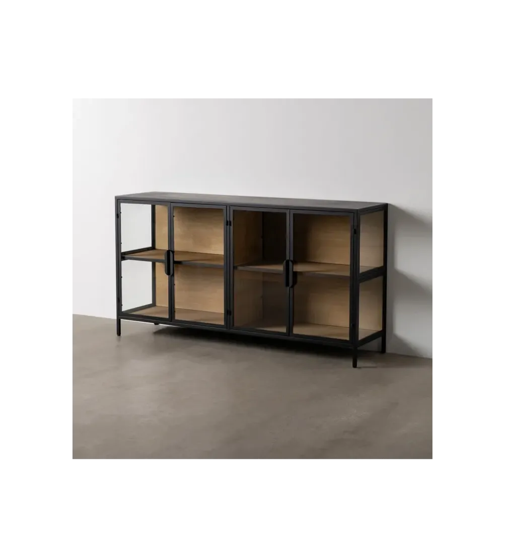 Komoda Witryna NEGRO 150 cm czarna