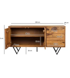 Komoda WOHNLING 150 cm drewno sheesham
