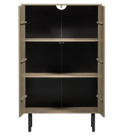Komoda wysoka CADIZ 135 cm drewno sosny piaskowa