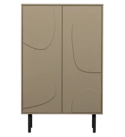 Komoda wysoka CADIZ 135 cm drewno sosny piaskowa