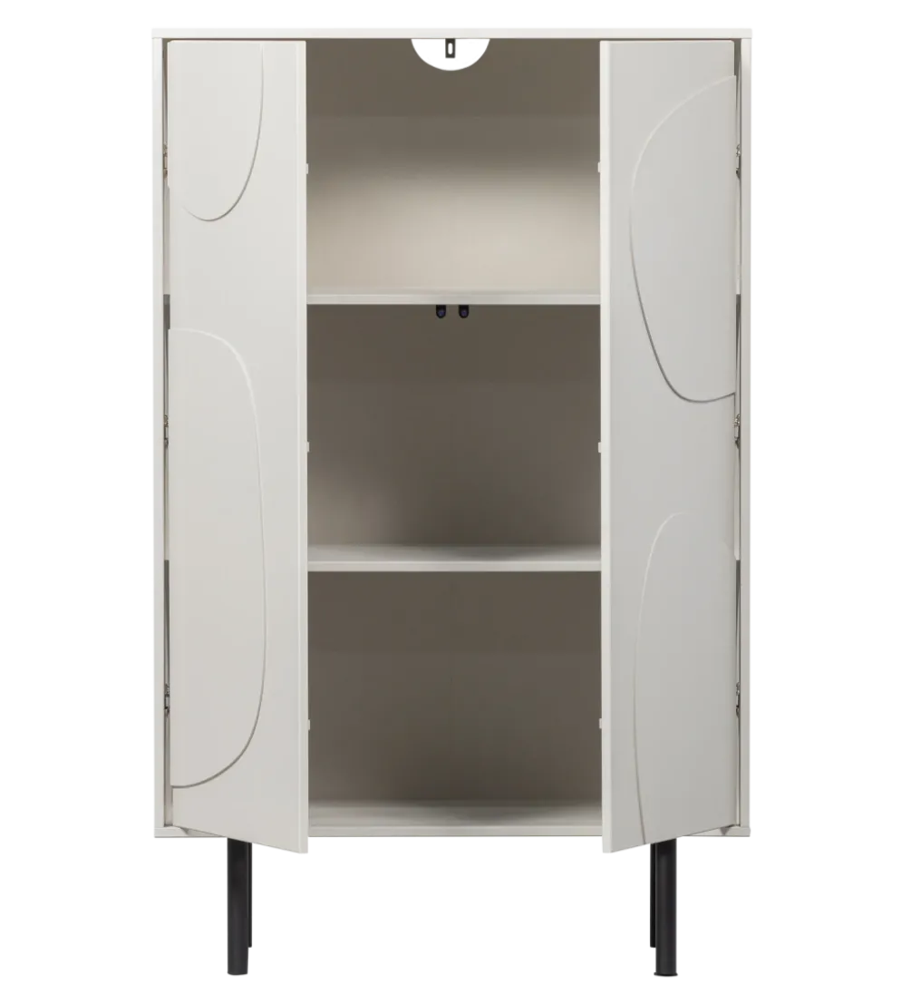 Komoda wysoka CADIZ 135 cm drewno sosny mist