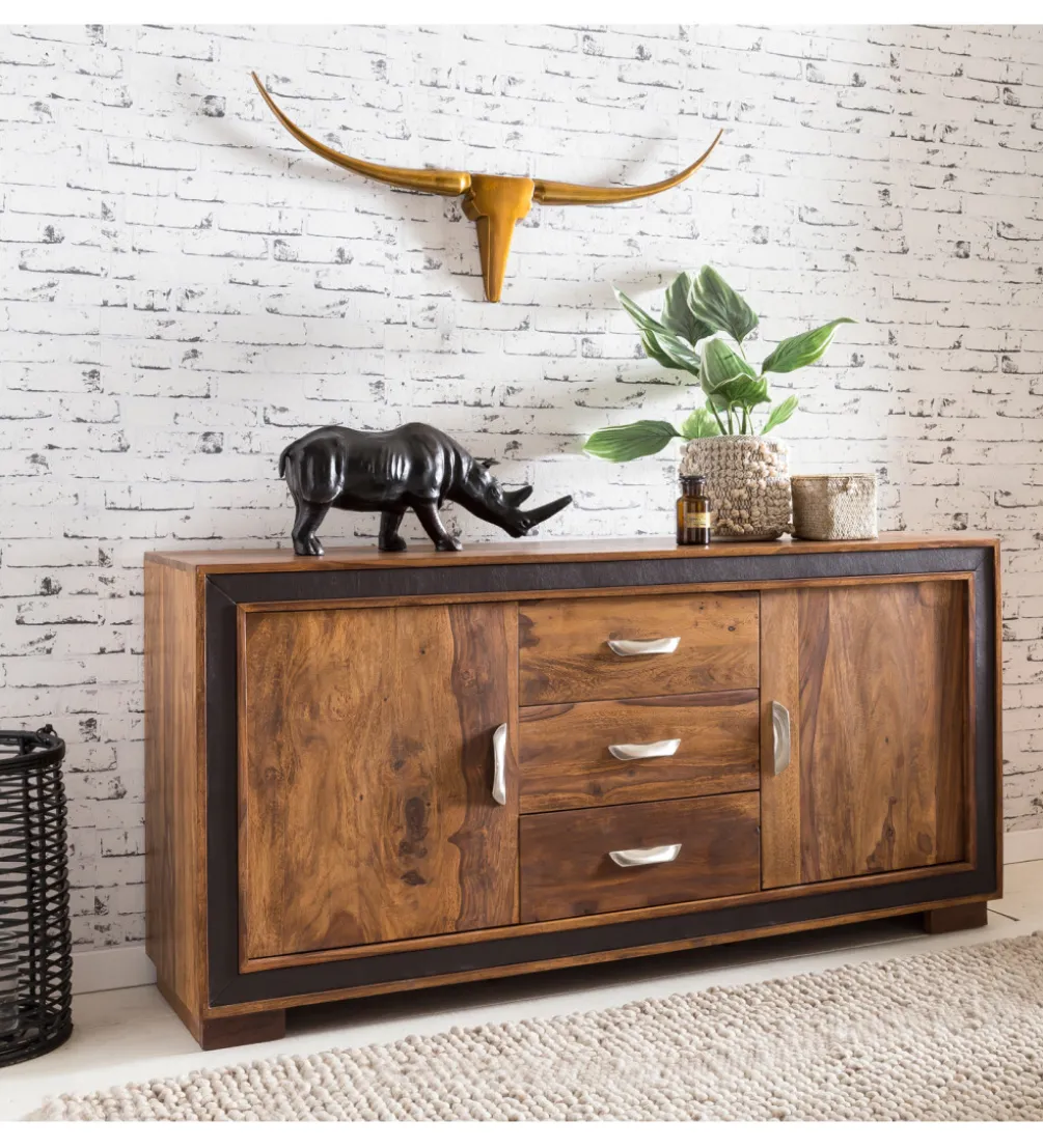 Komoda wysoka 3D ORBIT 120 cm drewno mango brązowa