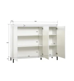 Komoda wysoka GENUA 138 cm biała