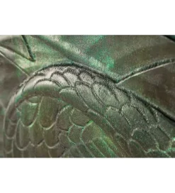 Komoda wysoka HYDRUS Snake 100 cm drewno mango turkusowa Ciemna