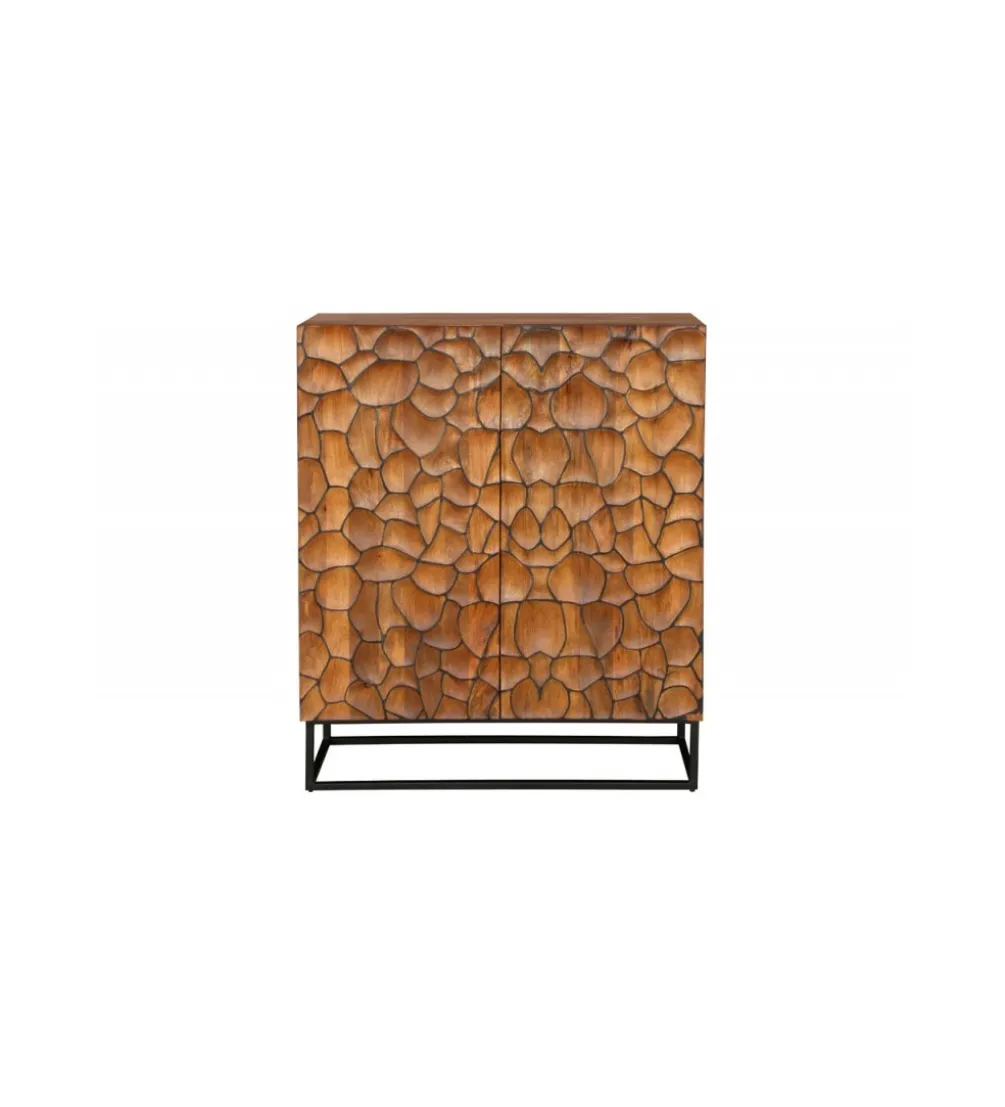 Komoda wysoka MASKAT 100 cm drewno mango brąz