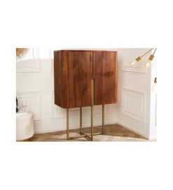 Komoda wysoka NAGOJA 80 cm drewno mango brąz