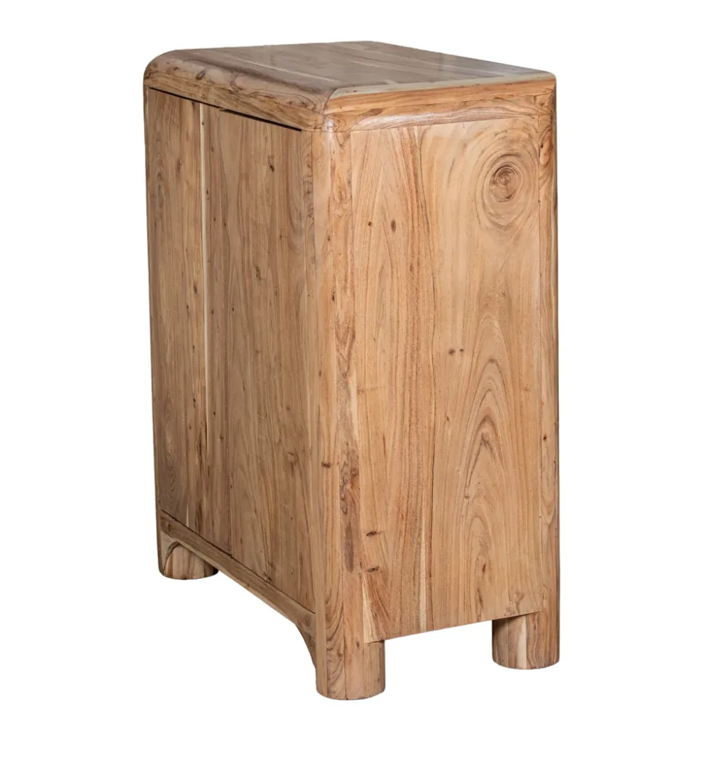 Komoda wysoka OHALDA 100 cm drewno akacja