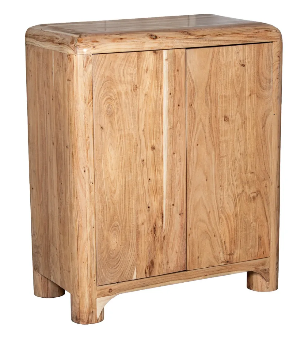 Komoda wysoka OHALDA 100 cm drewno akacja