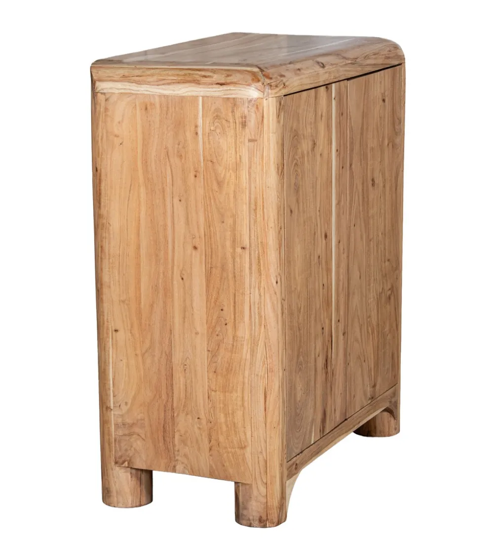 Komoda wysoka OHALDA 100 cm drewno akacja