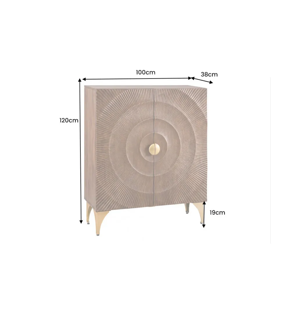 Komoda wysoka SWEET GOLDEN SUNSET 120 cm drewno mango brązowa