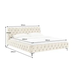 Łóżko MODERN BAROCK 180 x 200 cm welwet champagne