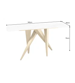 Konsola ART LIVING 140 cm blat z białego marmuru