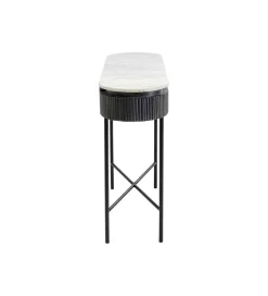 Konsola Glenn 100 cm z jasnym marmurowym blatem
