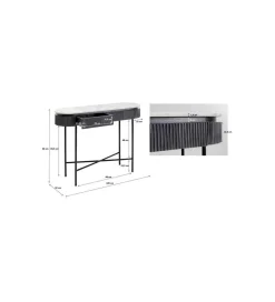 Konsola Glenn 100 cm z jasnym marmurowym blatem