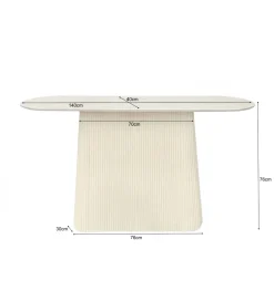 Konsola PATO 140 cm drewno mango biała