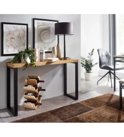 Konsola WOHNLING 120 cm naturalny czarny