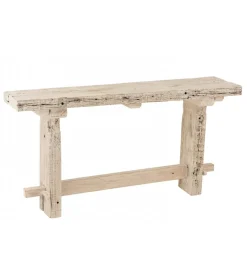 Konsola z drewna z recyklingu PONTE 150 cm bielony