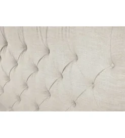 Łóżko tapicerowane PARIS CHESTERFIELD 180 cm x 200 cm beżowe lniane