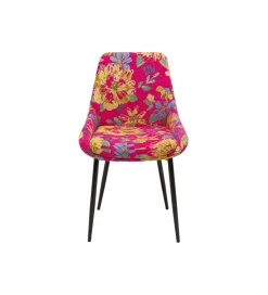 Krzesło FLOWER welur różowy