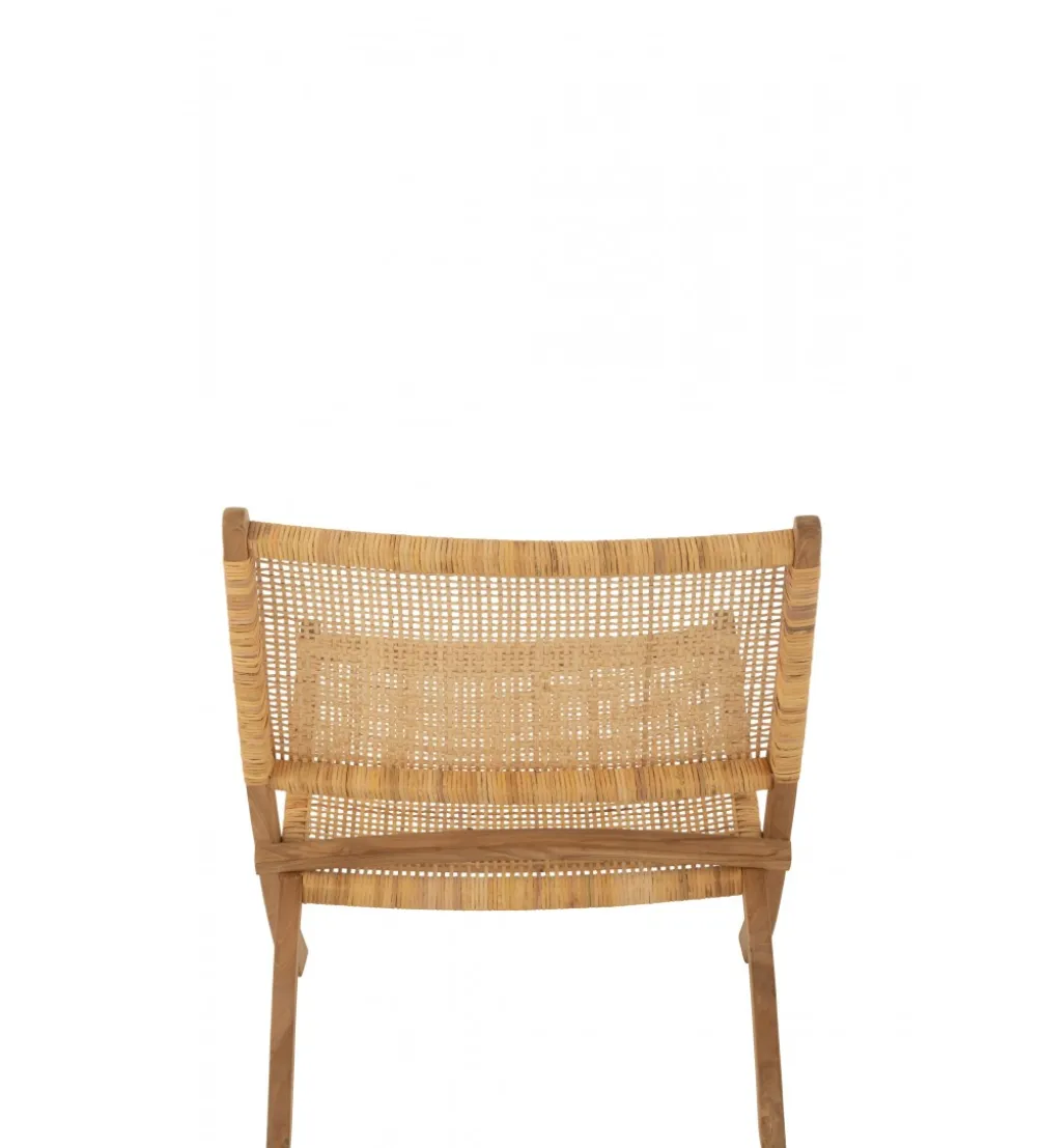 Krzesło FOLDE 78 cm drewno teak rattan