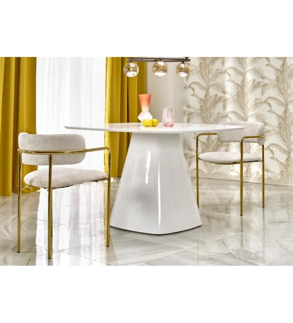 Krzesło GIZEL z podłokietnikami kremowe