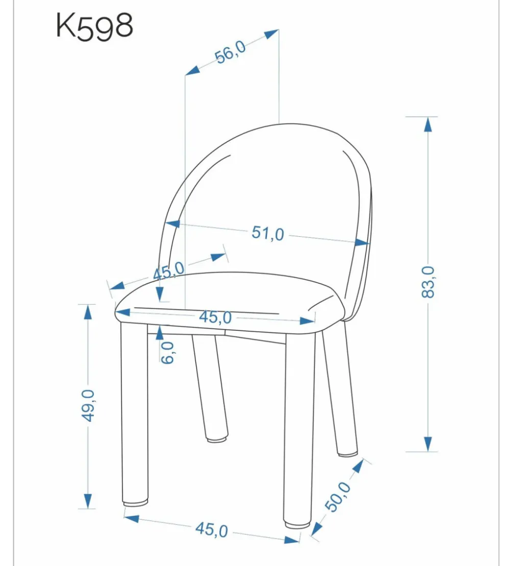 Krzesło K598 83 cm beżowe