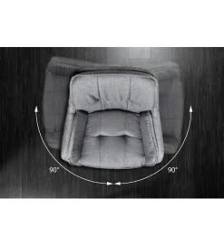 Krzesło Lounger obrotowe 180 stopni szare