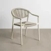 Krzesło NAMILANO 80 cm plecionka w stylu rattan białe