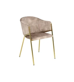 Krzesło NOBLESSE welwet beige złote nogi