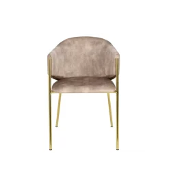 Krzesło NOBLESSE welwet beige złote nogi