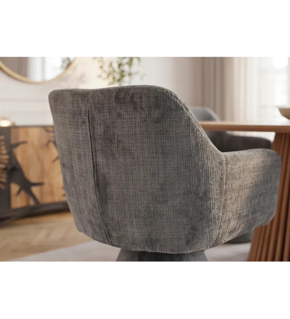 Krzesło obrotowe AMBIENTO 79 cm 180 stopni chenille szare