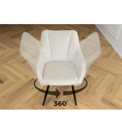 Krzesło obrotowe AVIGNON chenille beige czarne nogi