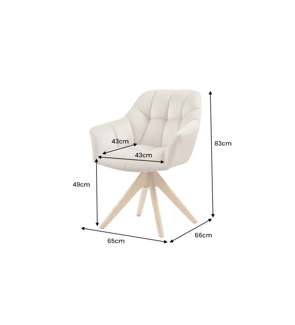 Krzesło obrotowe PAPILLON 83 cm 180 stopni beżowe