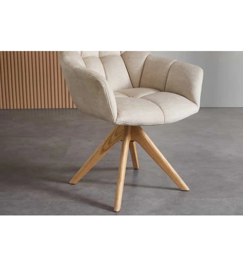 Krzesło obrotowe PAPILLON 83 cm 180 stopni beżowe