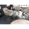 Krzesło obrotowe PAPILLON 83 cm 180 stopni skórzany taupe