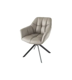 Krzesło obrotowe PAPILLON 83 cm 180 stopni skórzany taupe