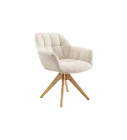 Krzesło obrotowe PAPILLON 83 cm 180 stopni chenille champagne beige