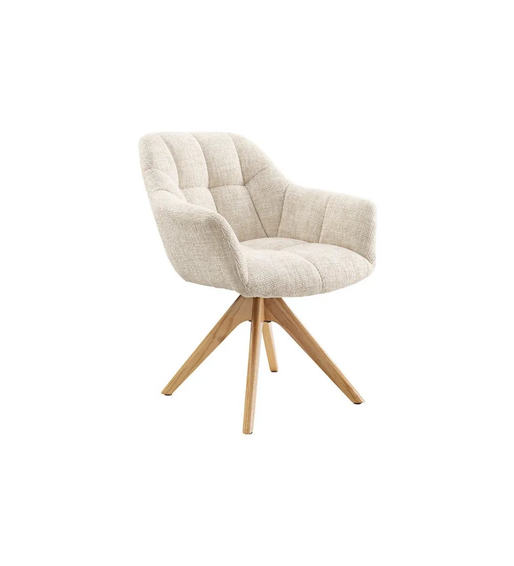 Krzesło obrotowe PAPILLON 83 cm 180 stopni chenille champagne beige
