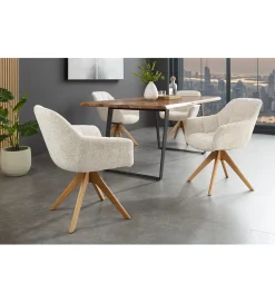 Krzesło obrotowe PAPILLON 83 cm 180 stopni chenille champagne beige