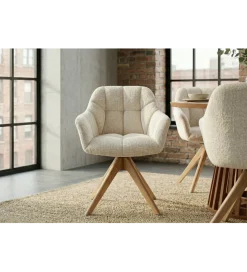 Krzesło obrotowe PAPILLON 83 cm 180 stopni chenille champagne beige