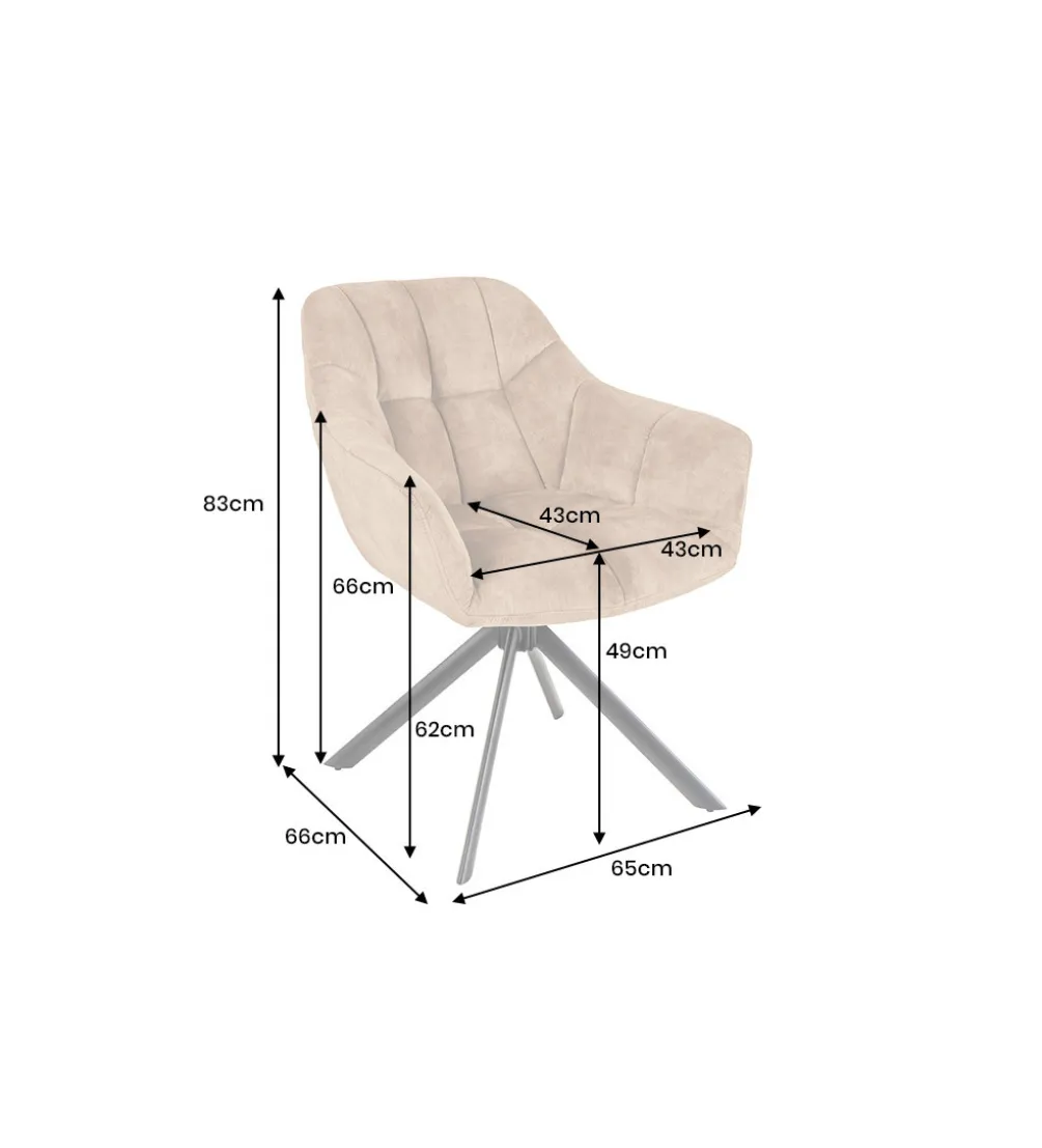 Krzesło obrotowe PAPILLON 83 cm 180 stopni champagne beżowe
