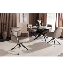 Krzesło obrotowe PROMETHEUS 88 cm 180 stopni welwet taupe