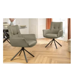 Krzesło obrotowe SIGNATURE skórzany taupe