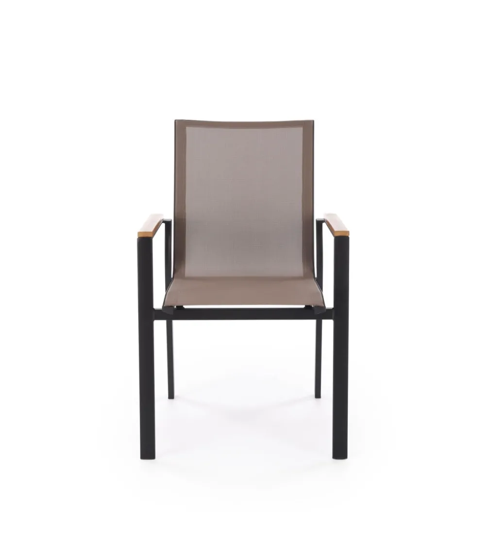 Krzesło ogrodowe FIERRO 88 cm czarny brązowy