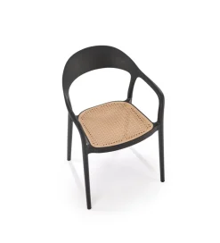 Krzesło ogrodowe K530 80 cm czarne naturalne