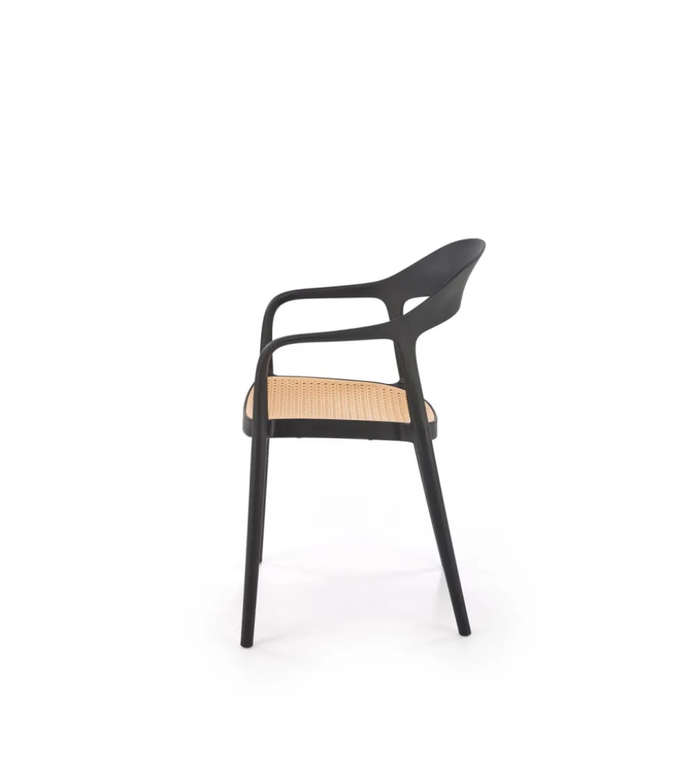 Krzesło ogrodowe K530 80 cm czarne naturalne