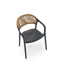 Krzesło ogrodowe K582 78 cm czarny naturalny
